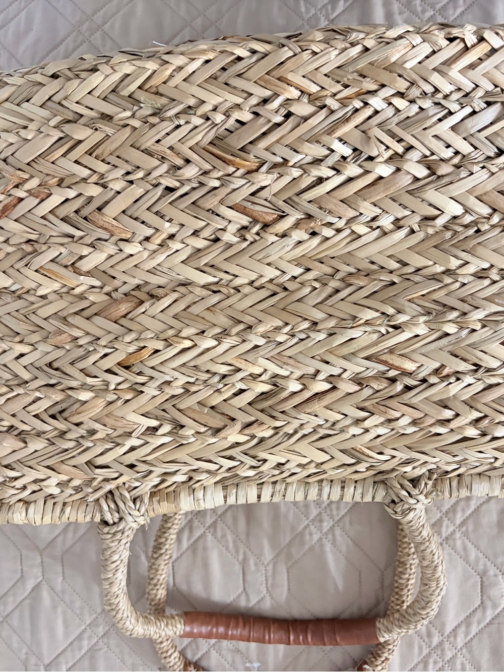 Woven Straw Floral Tote Bag in Natural and Multicolor - Picture 5 of 5